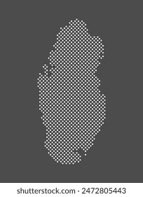 Katar Map Punkt auf grauem Hintergrund.  In: Dotted Map of State of Qatar. Vektorgrafik EPS10.