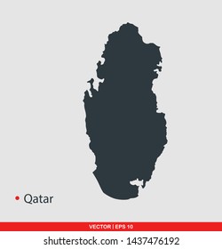 Qatar map flat icon, vector illustration on gray background