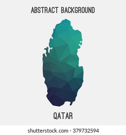 Qatar map in geometric polygonal style.Abstract tessellation,modern design background. Vector illustration EPS8