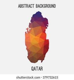 Qatar map in geometric polygonal style.Abstract tessellation,modern design background. Vector illustration EPS8