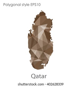 Qatar map in geometric polygonal style.Abstract gems triangle,modern design background.