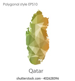 Qatar map in geometric polygonal style.Abstract gems triangle,modern design background.