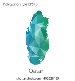 Qatar map in geometric polygonal style.Abstract gems triangle,modern design background.