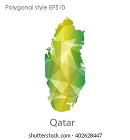 Qatar map in geometric polygonal style.Abstract gems triangle,modern design background.
