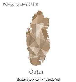 Qatar map in geometric polygonal style.Abstract gems triangle,modern design background.
