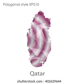 Qatar map in geometric polygonal style.Abstract gems triangle,modern design background.