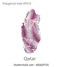 Qatar map in geometric polygonal style.Abstract gems triangle,modern design background.