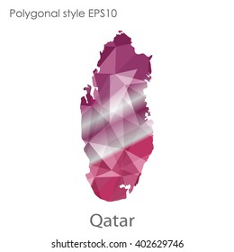 Qatar map in geometric polygonal style.Abstract gems triangle,modern design background.
