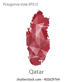 Qatar map in geometric polygonal style.Abstract gems triangle,modern design background.