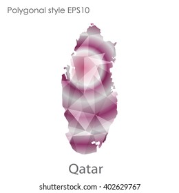 Qatar map in geometric polygonal style.Abstract gems triangle,modern design background.