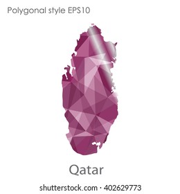 Qatar map in geometric polygonal style.Abstract gems triangle,modern design background.