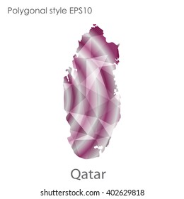 Qatar map in geometric polygonal style.Abstract gems triangle,modern design background.