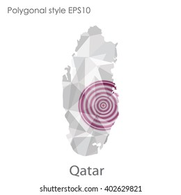 Qatar map in geometric polygonal style.Abstract gems triangle,modern design background.
