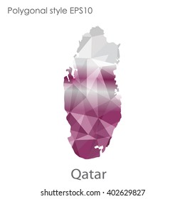 Qatar map in geometric polygonal style.Abstract gems triangle,modern design background.