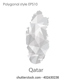 Qatar map in geometric polygonal style.Abstract gems triangle,modern design background.