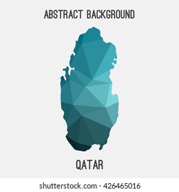 Qatar map in geometric polygonal style.Abstract tessellation,modern design background. Vector illustration EPS8
