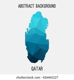 Qatar map in geometric polygonal style.Abstract tessellation,modern design background. Vector illustration EPS8