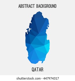 Qatar map in geometric polygonal,mosaic style.Abstract tessellation,modern design background. Vector illustration EPS8