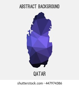 Qatar map in geometric polygonal,mosaic style.Abstract tessellation,modern design background. Vector illustration EPS8