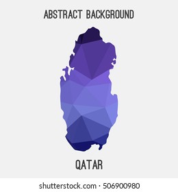 Qatar map in geometric polygonal,mosaic style.Abstract tessellation,modern design background,low poly. Vector illustration.