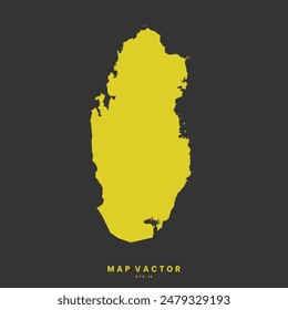 Qatar map golden yellow color High Detailed on gray background. Abstract design vector illustration eps 10