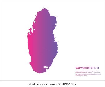 Color del gradiente del mapa de Qatar. sobre fondo blanco. 