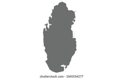 Qatar map gray color
