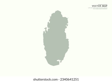 Qatar map of green vector modern.