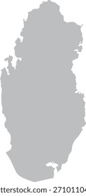 Mapa de Qatar Silueta gris Vector editable