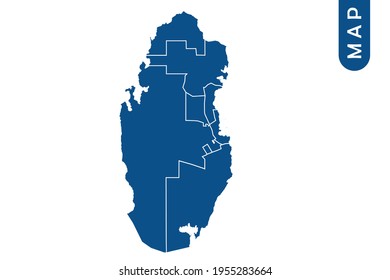 Mapa de Qatar Alto detallado sobre el fondo blanco. Resumen de la ilustración vectorial de diseño eps 10