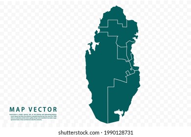 Mapa de Qatar Alto detallado sobre el fondo blanco. Resumen de la ilustración vectorial de diseño eps 10