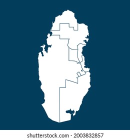Qatar map High Detailed on green background. white color . Abstract design vector illustration eps 10