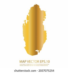 Katar-Karte hoch detailliert auf weißem Hintergrund. goldene Farbverlauf-Farbe. Abstraktes Design, Vektorgrafik eps10