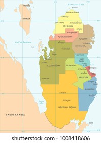 Qatar Map - High Detailed Vector Illustration