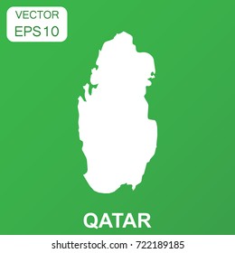 Qatar map icon. Business concept Qatar pictogram. Vector illustration on green background.