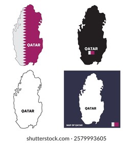 Qatar map icon vector illustration symbol design