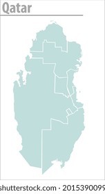 Mapa ilustrativo de Qatar con mapa detallado de Qatar con todos los estados
