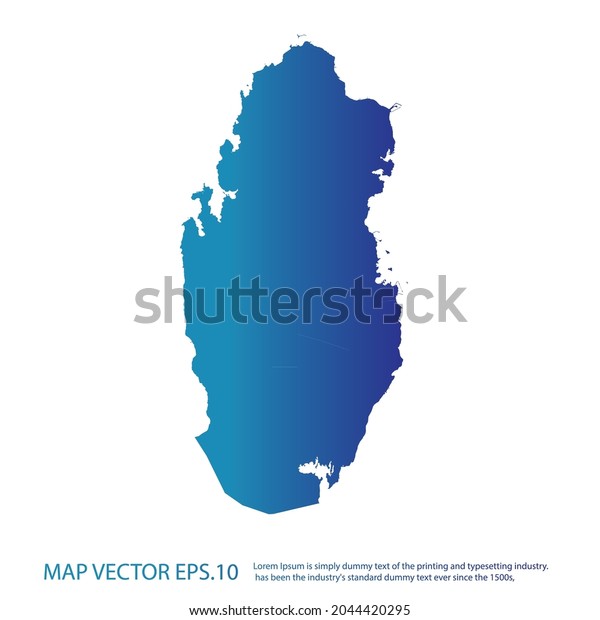 Qatar Map Infographic Style Blue Gradient Stock Vector (Royalty Free ...