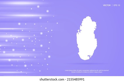 Katar-Karte einzeln auf violettem Hintergrund. Vektorgrafik.