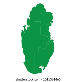 Qatar map isolated on transparent background. high detailed Green map of Qatar. Vector illustration eps 10. Blank Green similar Qatar map isolated on white background.