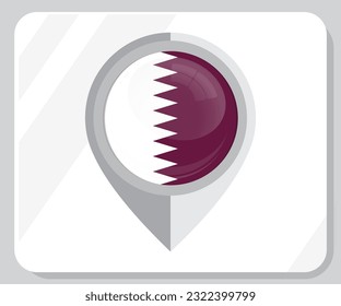 Qatar Map Locaton Flag Icon