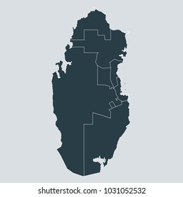 Qatar map on gray background vector, Qatar Map Outline Shape Gray on White Vector Illustration,
High detailed Gray illustration map Qatar.