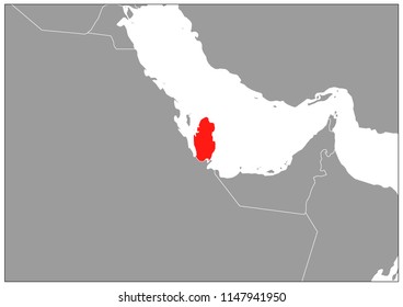  Qatar map on gray base 