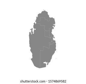 Qatar map on white background. Vector illustration.