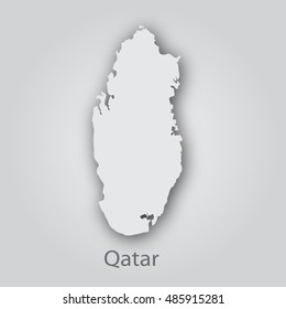 Qatar map in paper cut style.Abstract modern design background. Vector illustration EPS10