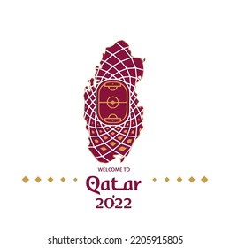 Qatar map with pattern vector 