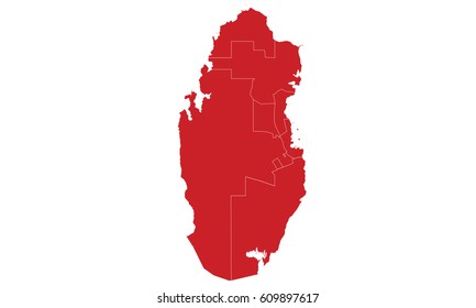 Qatar map red color