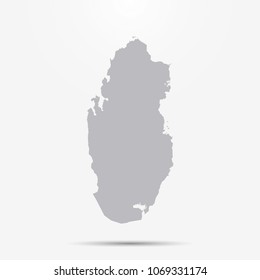 Qatar map with shadow