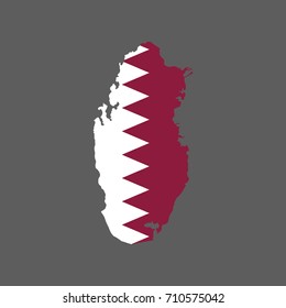 Qatar map silhouette on the gray background. Vector illustration