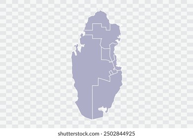 Qatar Map silver Color on White Background quality files Png